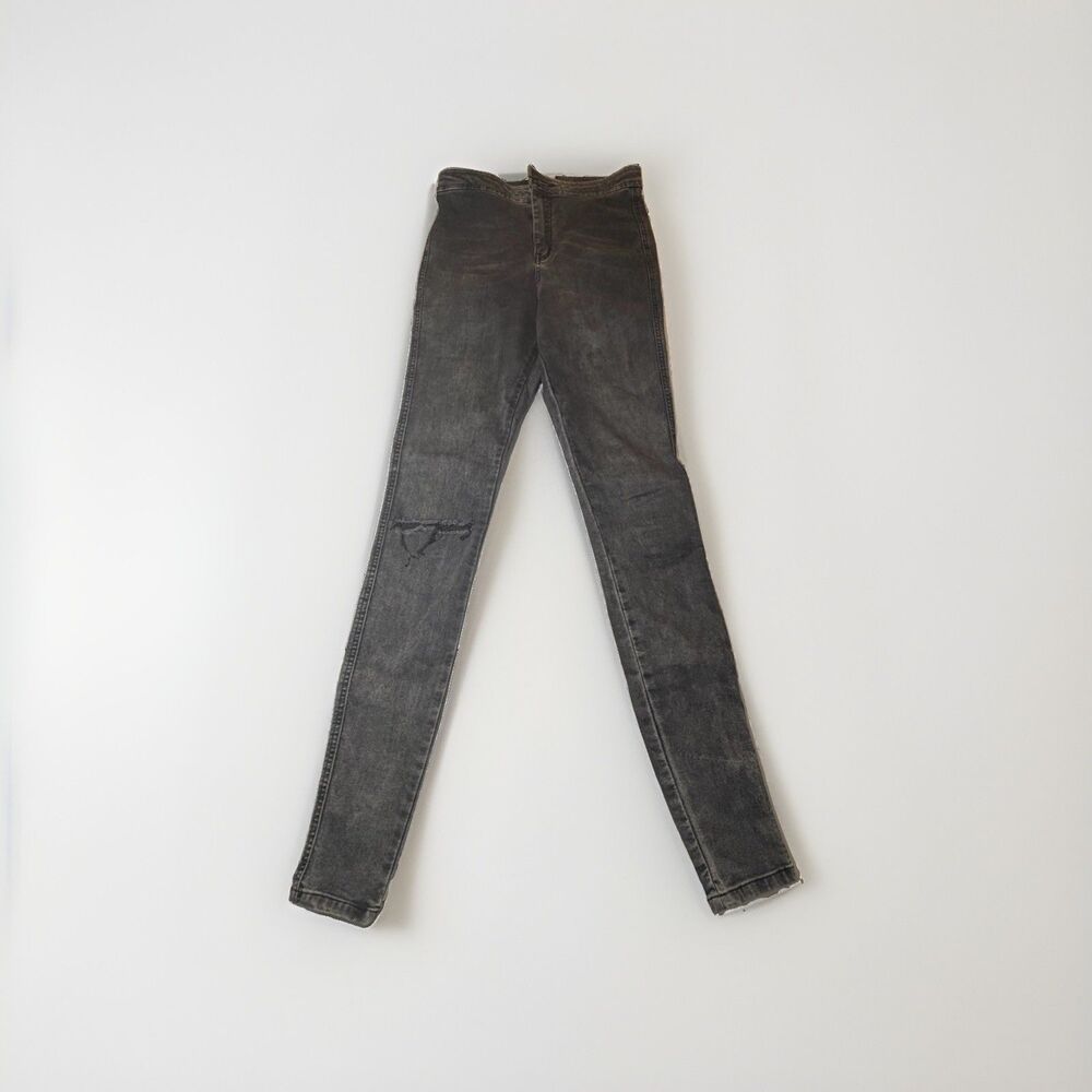 ASOS Denim Women’s Black Acid Wash Distressed High Rise Skinny Jeans 28 Inch